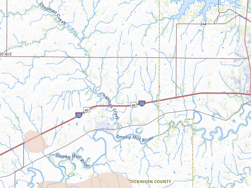 Radar-estimated hail-size map of the storm over Chapman, KS on Jul 9, 2026