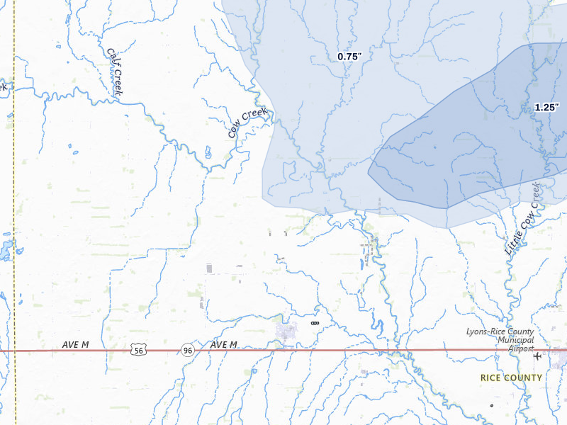 NEXRAD radar-signature map of the hail storm over Chase, KS on Jun 8, 2026