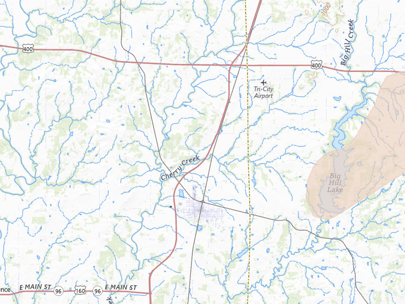 Radar-estimated hail-size map of the storm over Cherryvale, KS on Apr 3, 2026