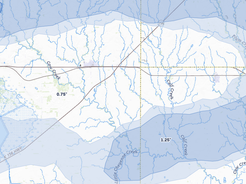 NEXRAD radar-signature map of the hail storm over Claflin, KS on Apr 9, 2026