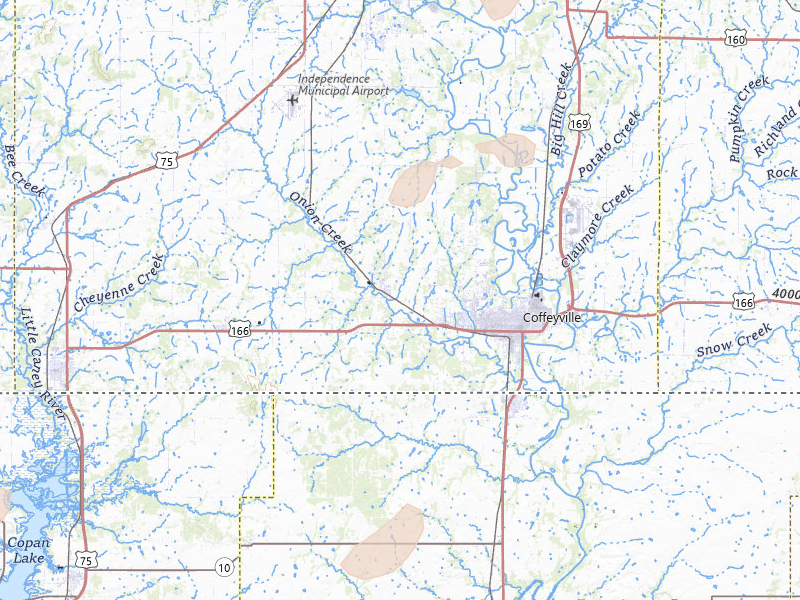 Radar-estimated hail-size map of the storm over Coffeyville, KS on Mar 6, 2026