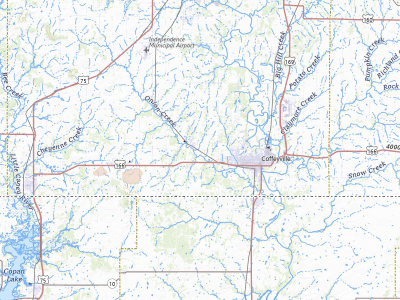 Radar-estimated hail-size map of the storm over Coffeyville, KS on Jun 25, 2026