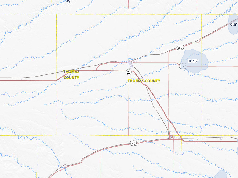 NEXRAD radar-signature map of the hail over Colby, KS