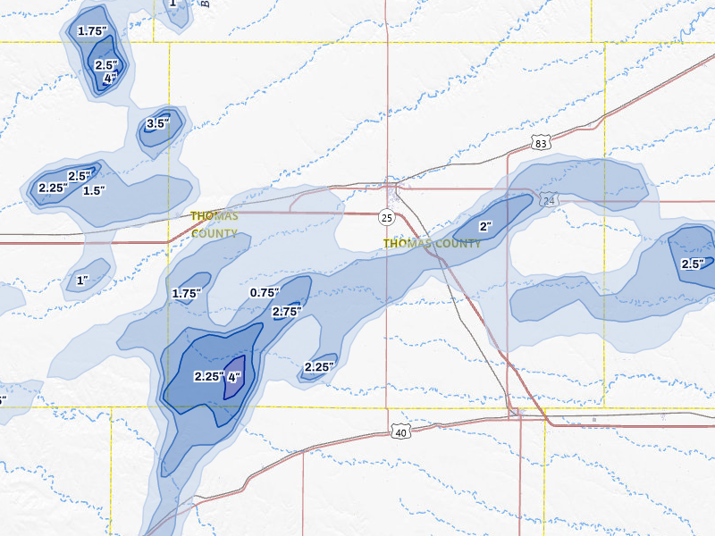 NEXRAD radar-signature map of the hail storm over Colby, KS on May 16, 2026
