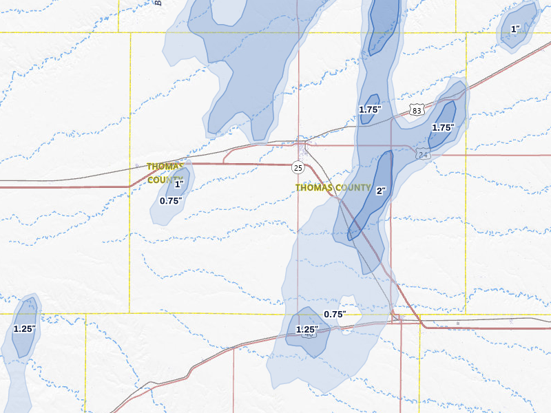 NEXRAD radar-signature map of the hail storm over Colby, KS on May 29, 2026
