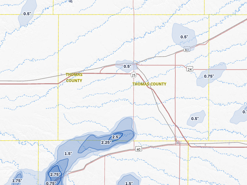 NEXRAD radar-signature map of the hail storm over Colby, KS on Jun 1, 2026