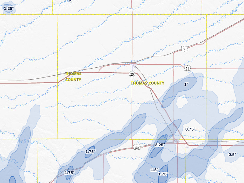 NEXRAD radar-signature map of the hail storm over Colby, KS on Jun 30, 2026
