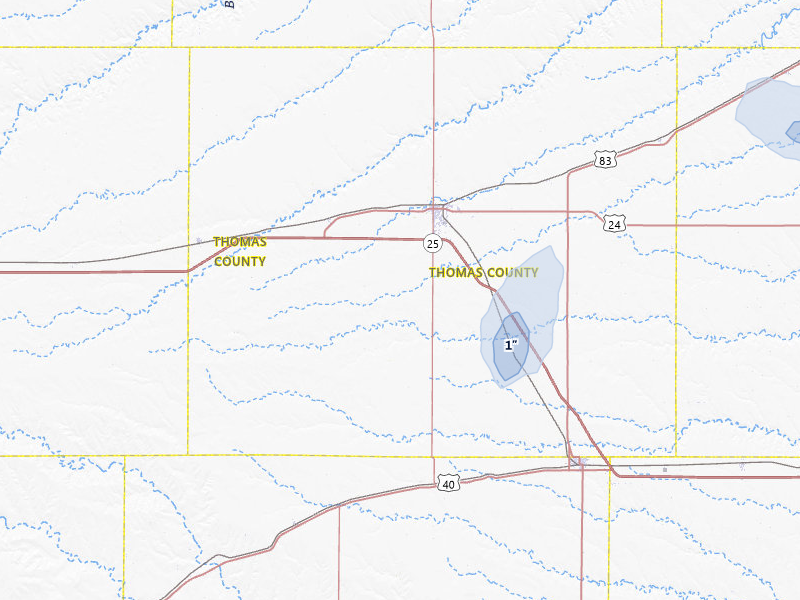 NEXRAD radar-signature map of the hail storm over Colby, KS on Jul 27, 2026