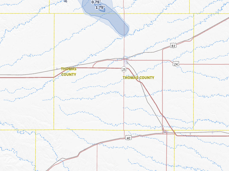 NEXRAD radar-signature map of the hail storm over Colby, KS on Jul 30, 2026