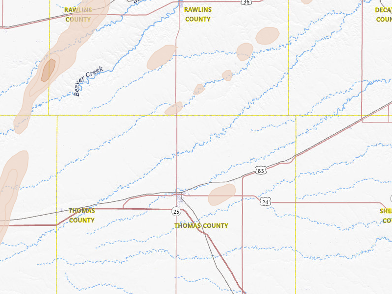 Radar-estimated hail-size map of the storm over Colby, KS on Aug 14, 2026