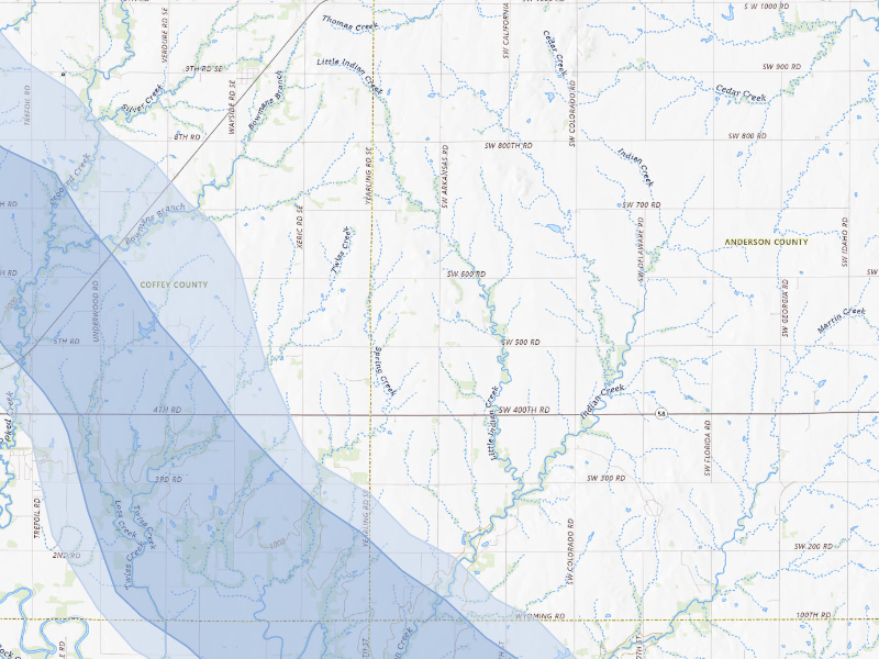 NEXRAD radar-signature map of the hail storm over Colony, KS on Sep 12, 2026