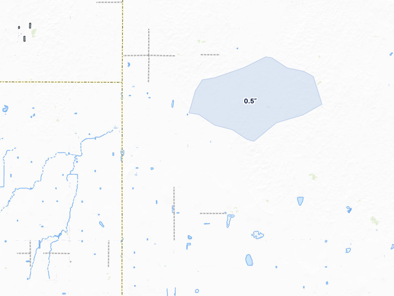 NEXRAD radar-signature map of the hail storm over Copeland, KS on Jul 30, 2026
