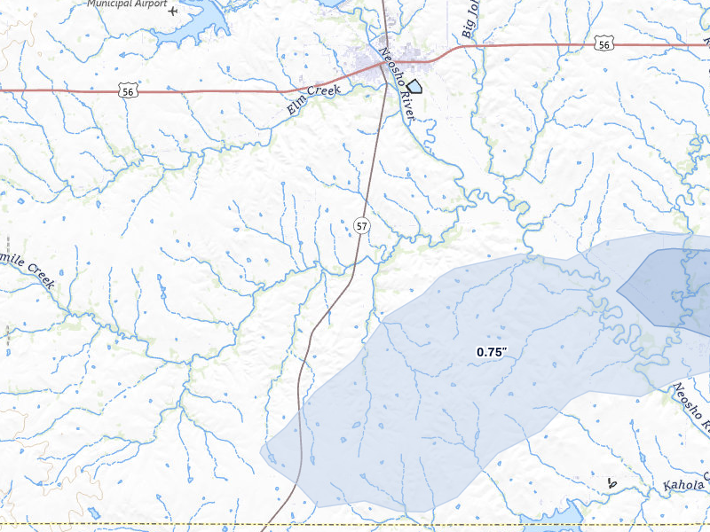 NEXRAD radar-signature map of the hail storm over Council Grove, KS on May 4, 2026