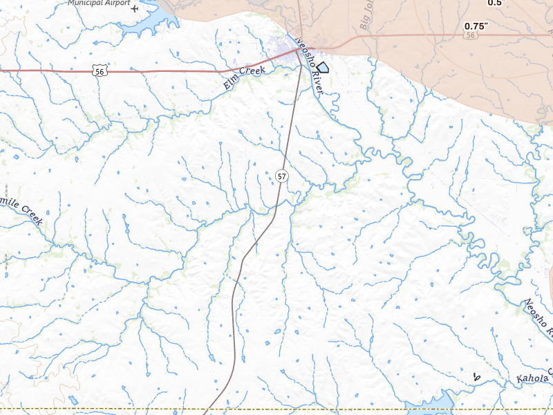 Radar-estimated hail-size map of the storm over Council Grove, KS on Jun 8, 2026