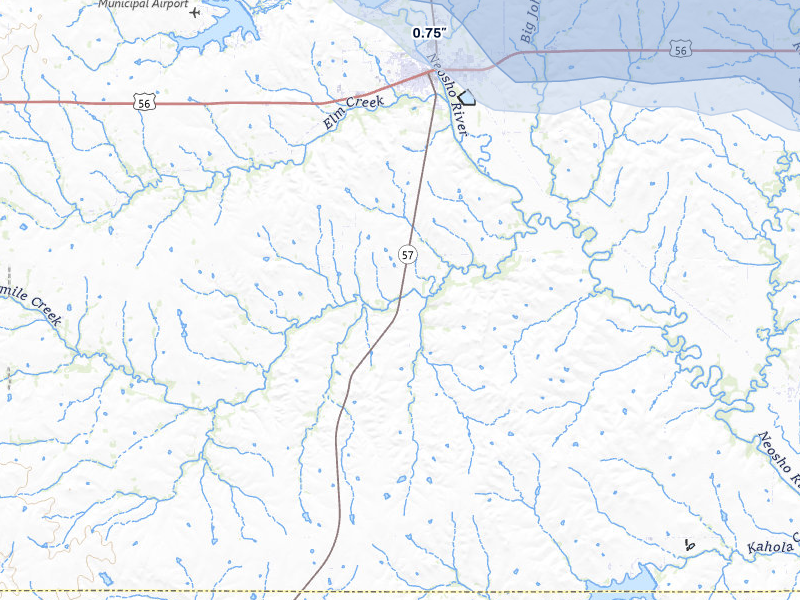 NEXRAD radar-signature map of the hail storm over Council Grove, KS on Jun 8, 2026