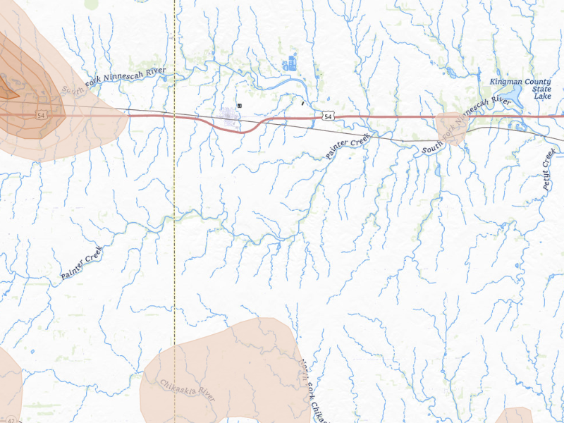Radar-estimated hail-size map of the storm over Cunningham, KS on Sep 12, 2026