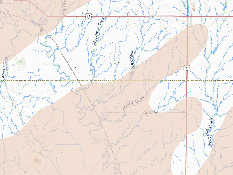 Radar-estimated hail-size map of the storm over Delphos, KS on May 17, 2026
