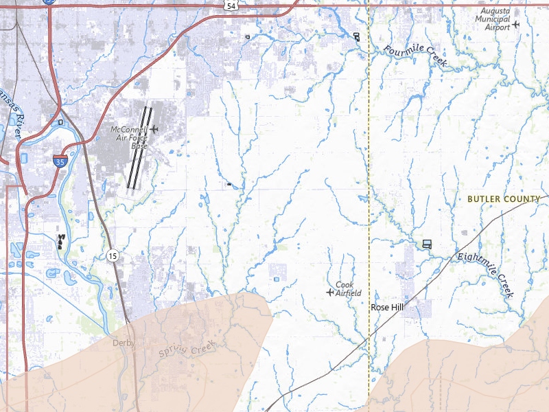 Radar-estimated hail-size map of the storm over Derby, KS on Apr 17, 2026