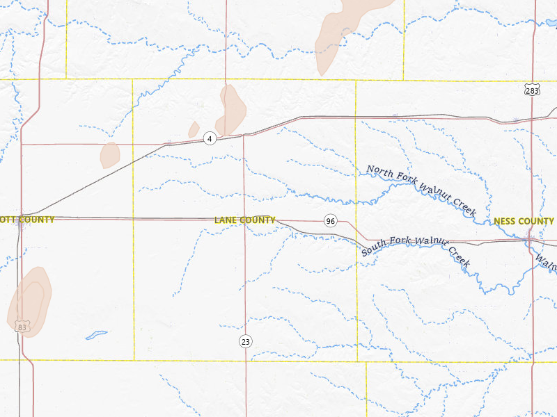 Radar-estimated hail-size map of the storm over Dighton, KS on Jul 1, 2026