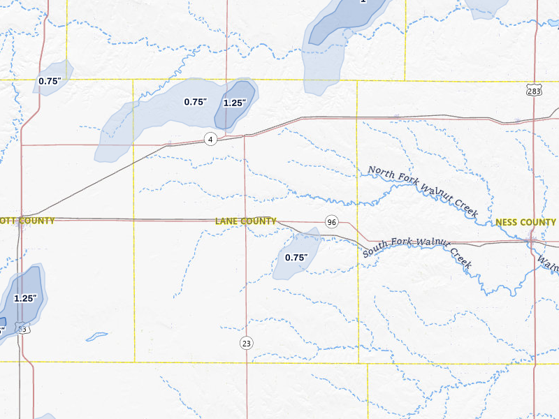 NEXRAD radar-signature map of the hail storm over Dighton, KS on Jul 1, 2026