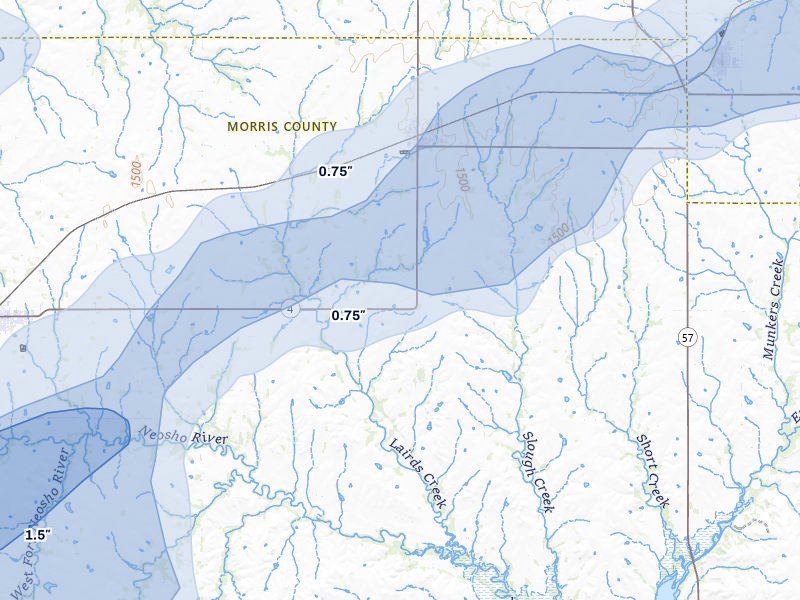 NEXRAD radar-signature map of the hail storm over Dwight, KS on Mar 6, 2026