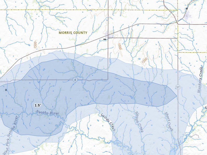 NEXRAD radar-signature map of the hail storm over Dwight, KS on May 4, 2026