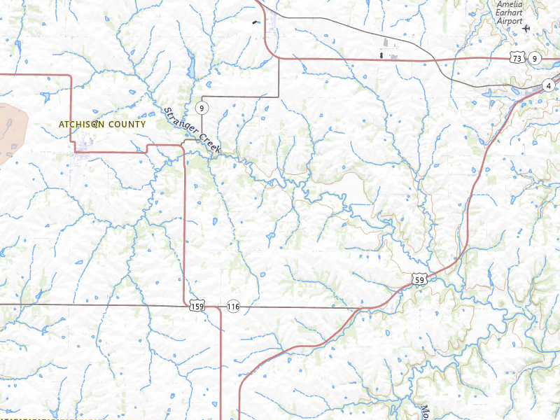 Radar-estimated hail-size map of the storm over Effingham, KS on Mar 5, 2026