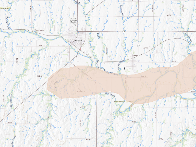 Radar-estimated hail-size map of the storm over Ellsworth, KS