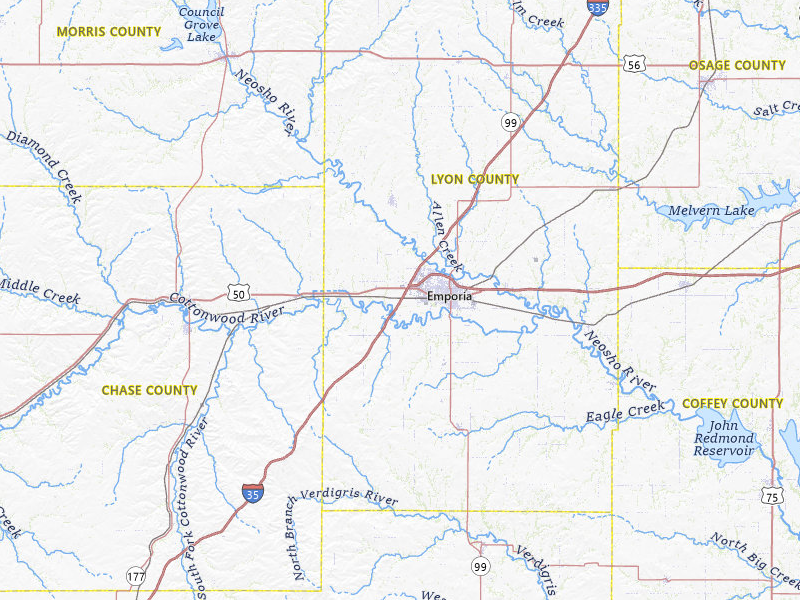NEXRAD radar-signature map of the hail storm over Emporia, KS on May 18, 2026