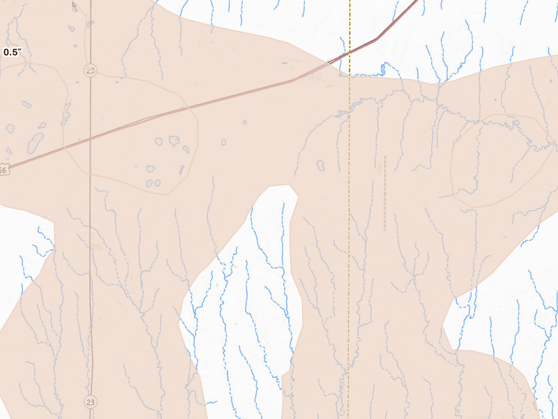 Radar-estimated hail-size map of the storm over Ensign, KS on Jun 1, 2026