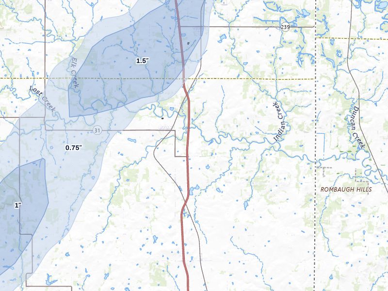 NEXRAD radar-signature map of the hail storm over Fort Scott, KS on Mar 6, 2026