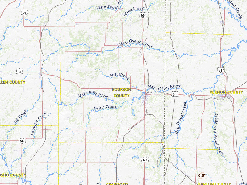 Radar-estimated hail-size map of the storm over Fort Scott, KS on May 18, 2026