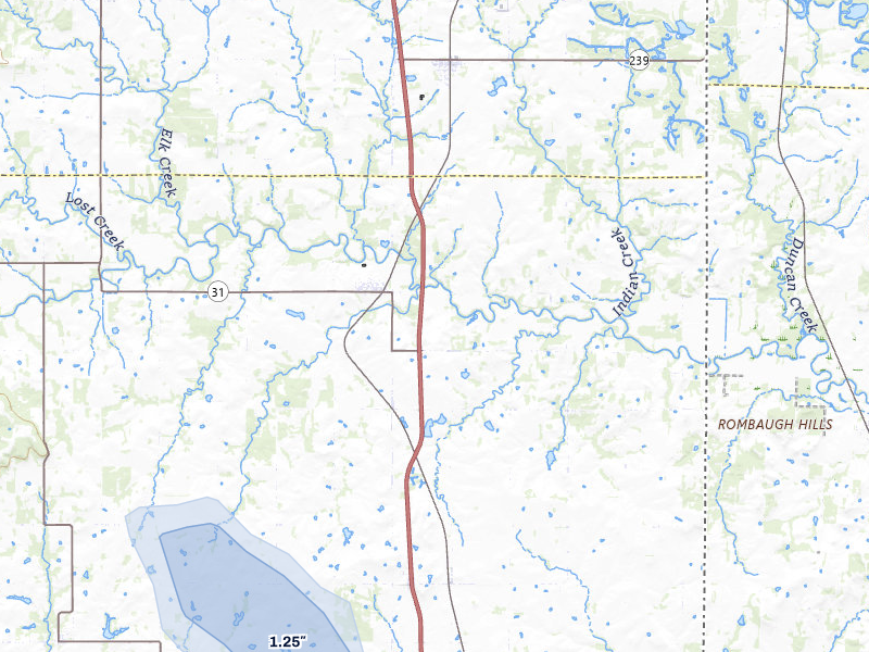 NEXRAD radar-signature map of the hail storm over Fort Scott, KS on Jun 8, 2026