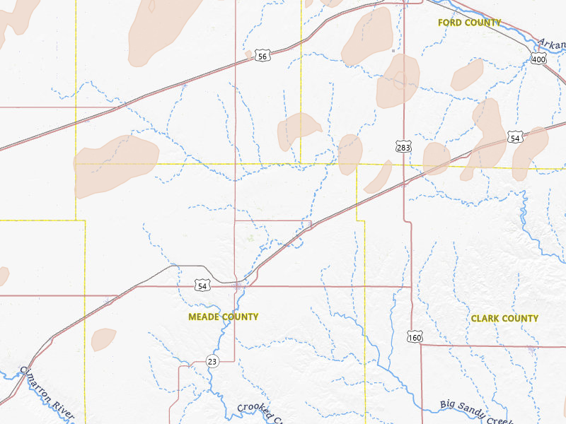 Radar-estimated hail-size map of the storm over Fowler, KS on Jun 9, 2026