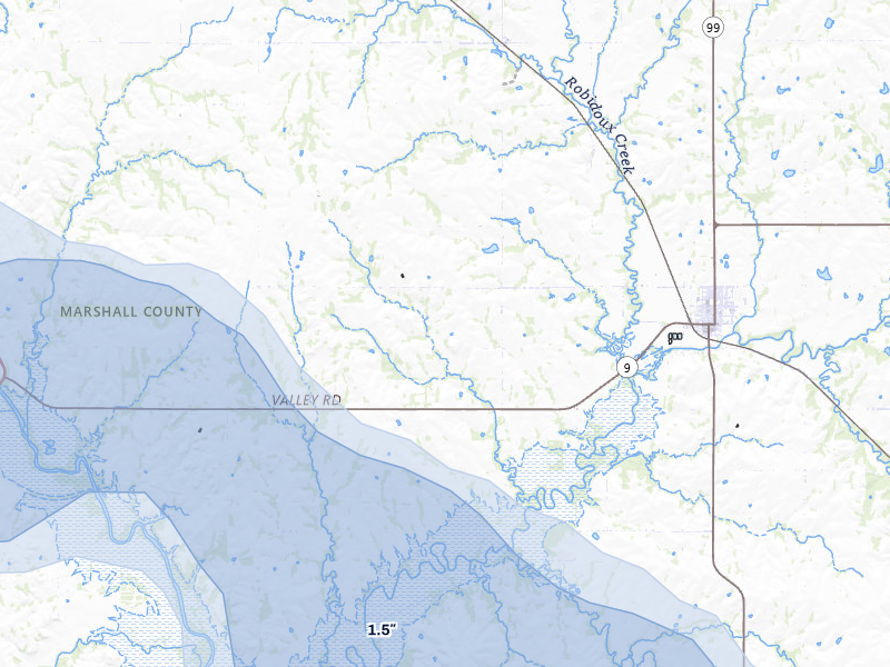NEXRAD radar-signature map of the hail storm over Frankfort, KS on Apr 9, 2026