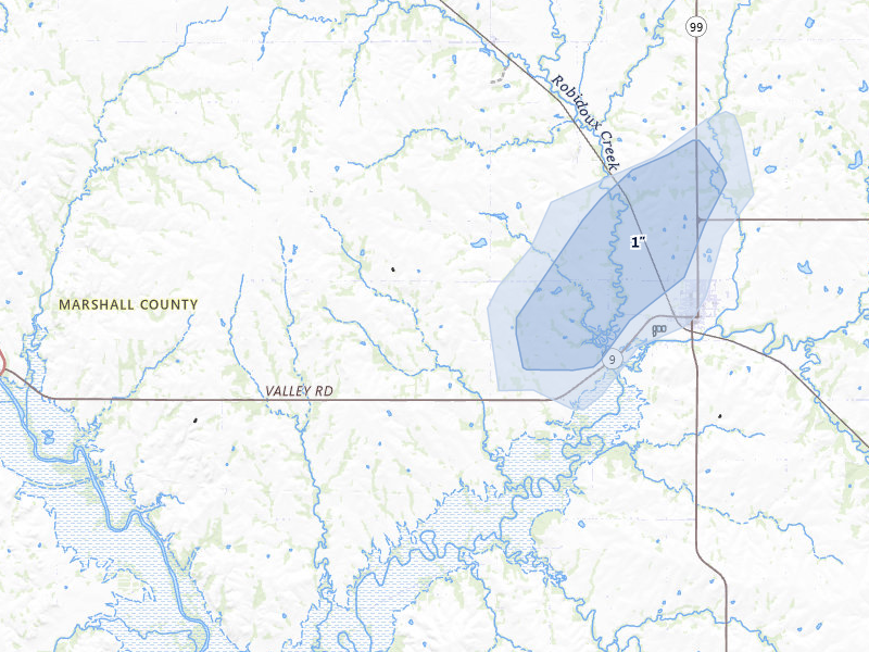 NEXRAD radar-signature map of the hail storm over Frankfort, KS on Jul 30, 2026