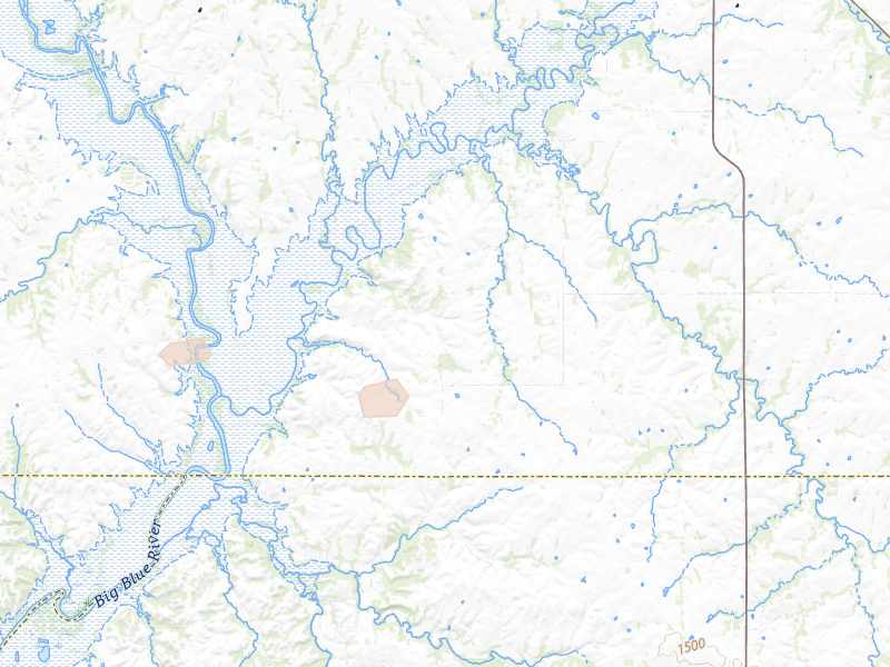 Radar-estimated hail-size map of the storm over Frankfort, KS on Aug 14, 2026