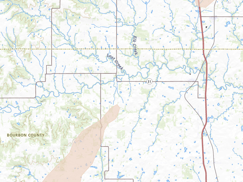 Radar-estimated hail-size map of the storm over Fulton, KS on Mar 6, 2026