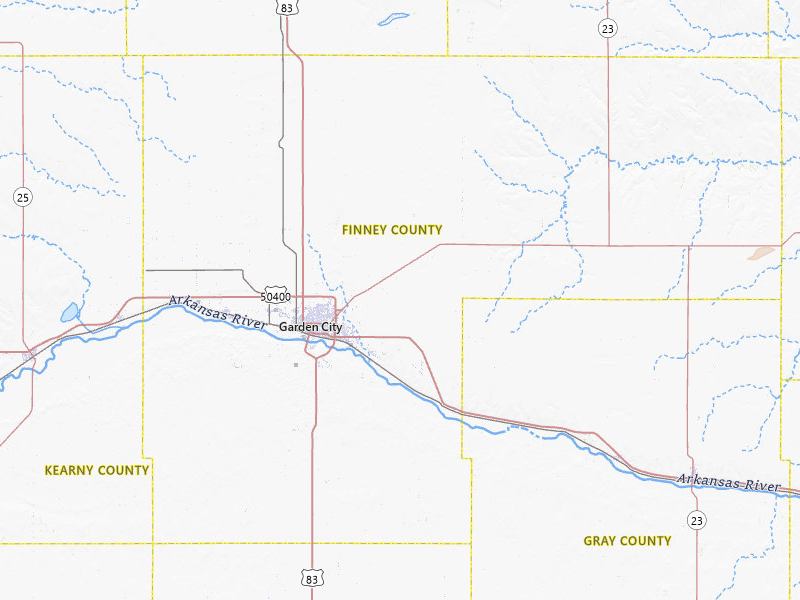 Radar-estimated hail-size map of the storm over Garden City, KS on Jul 23, 2026