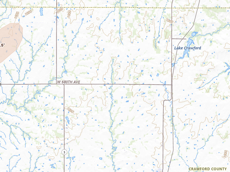 Radar-estimated hail-size map of the storm over Girard, KS on Mar 31, 2026