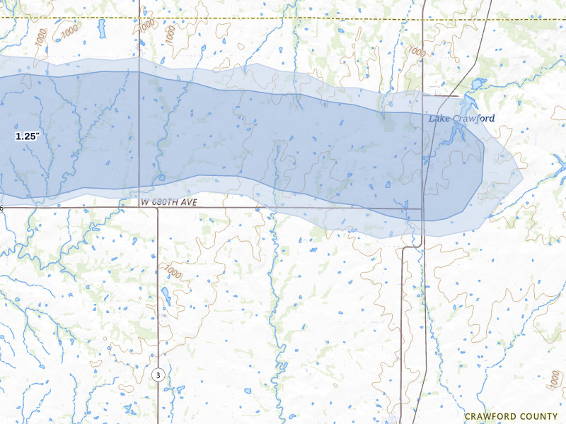 NEXRAD radar-signature map of the hail storm over Girard, KS on May 8, 2026