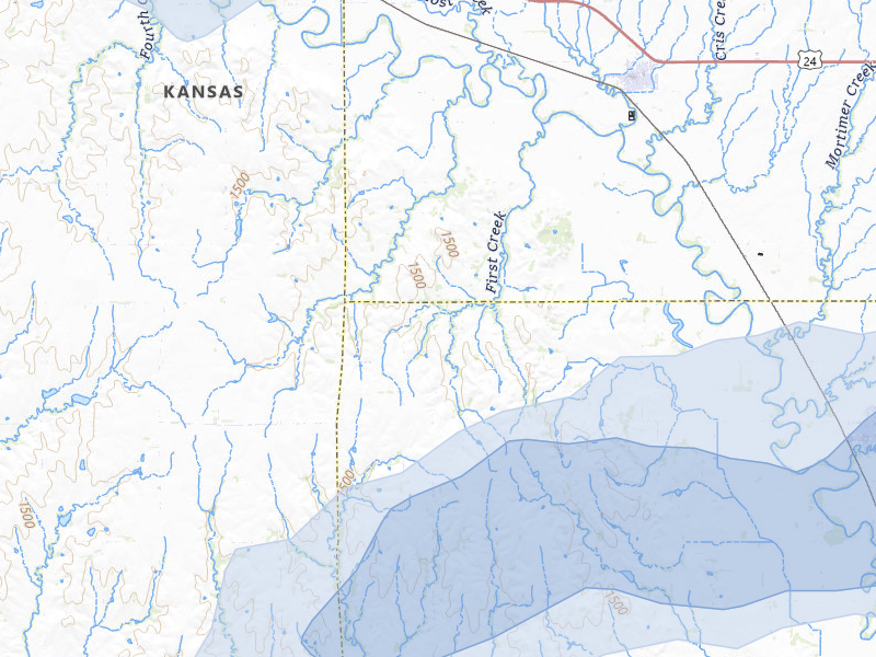 NEXRAD radar-signature map of the hail storm over Glasco, KS on May 16, 2026