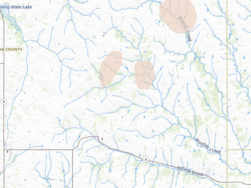 Radar-estimated hail-size map of the storm over Goff, KS on Mar 5, 2026
