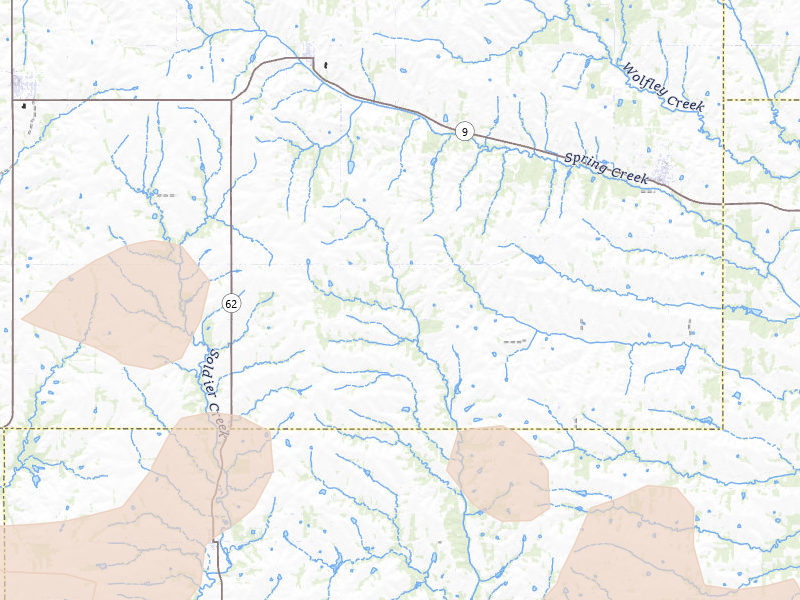 Radar-estimated hail-size map of the storm over Goff, KS on Aug 18, 2026