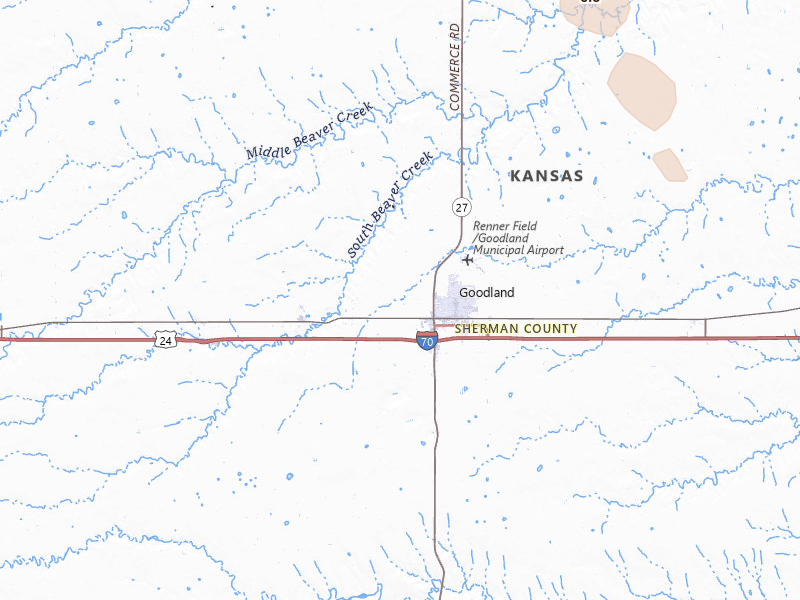 Radar-estimated hail-size map of the storm over Goodland, KS on May 9, 2026