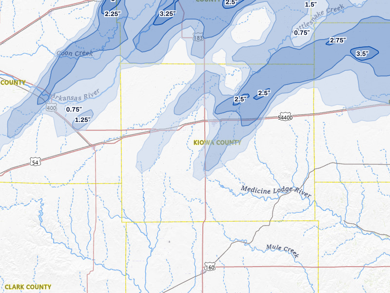 NEXRAD radar-signature map of the hail storm over Greensburg, KS on May 18, 2026