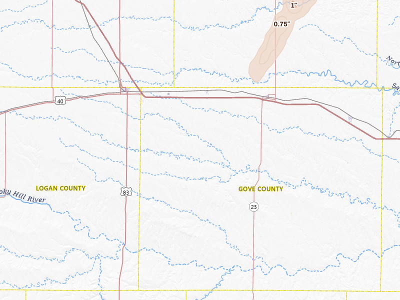 Radar-estimated hail-size map of the storm over Grinnell, KS on Apr 11, 2026