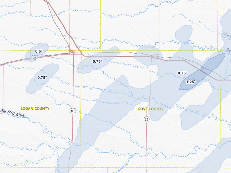 NEXRAD radar-signature map of the hail over Grinnell, KS