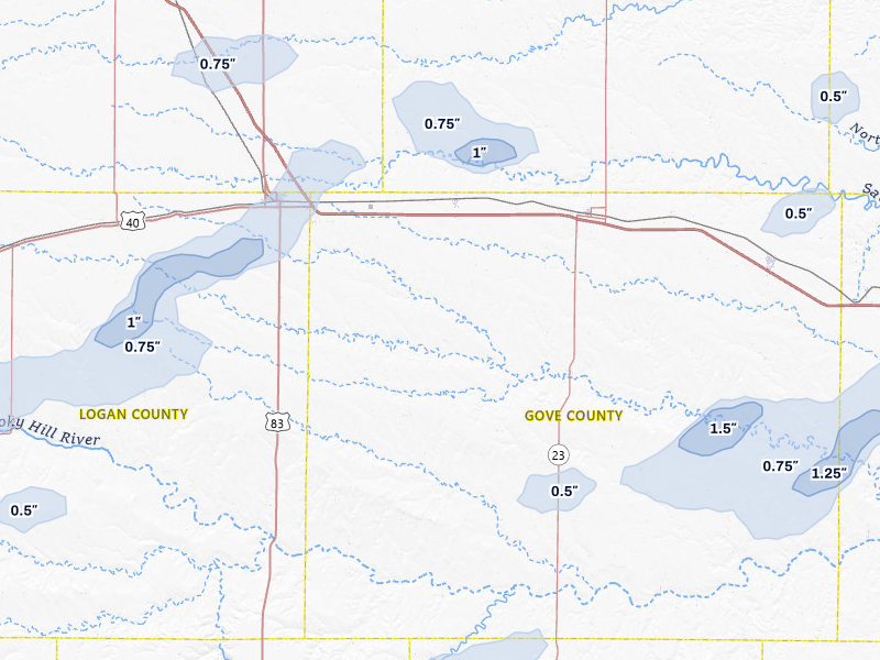 NEXRAD radar-signature map of the hail storm over Grinnell, KS on Jul 9, 2026
