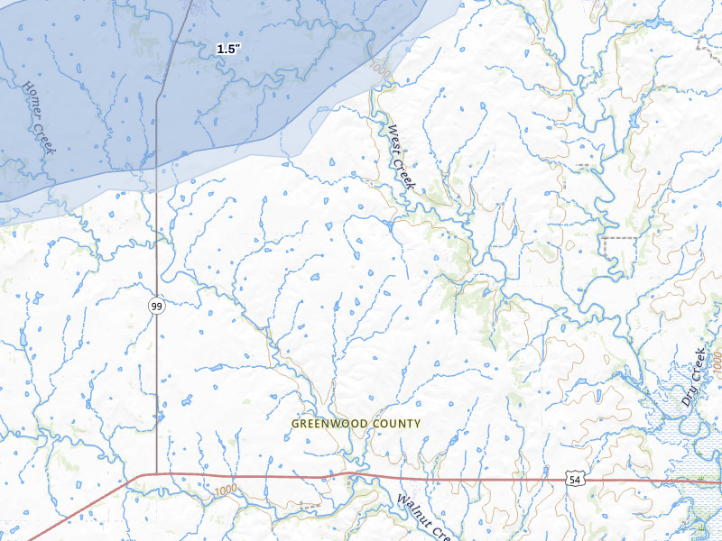 NEXRAD radar-signature map of the hail storm over Hamilton, KS on May 30, 2026
